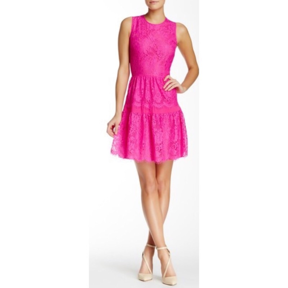 CeCe by Cynthia Steffe Sleeveless Lace Mini Dress0